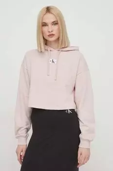 Хлопковая толстовка Calvin Klein Jeans, розовый