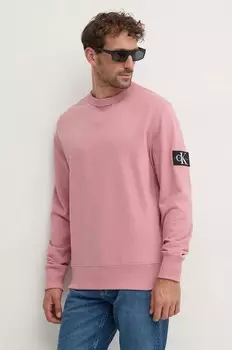 Хлопковая толстовка Calvin Klein Jeans, розовый