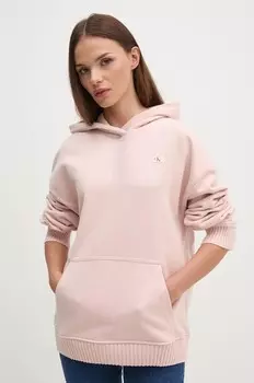 Хлопковая толстовка Calvin Klein Jeans, розовый