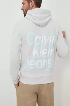 Хлопковая толстовка Calvin Klein Jeans, серый