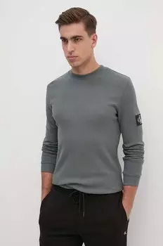 Хлопковая толстовка Calvin Klein Jeans, серый