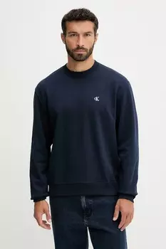 Хлопковая толстовка Calvin Klein Jeans, темно-синий