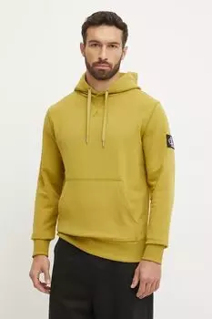 Хлопковая толстовка Calvin Klein Jeans, зеленый