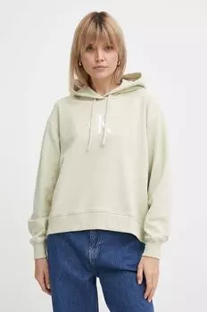 Хлопковая толстовка Calvin Klein Jeans, зеленый