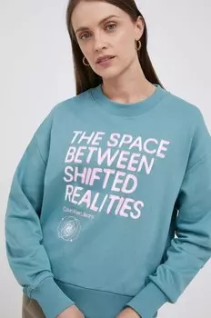 Хлопковая толстовка Calvin Klein Jeans, зеленый