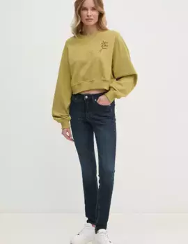 Хлопковая толстовка Calvin Klein Jeans, зеленый