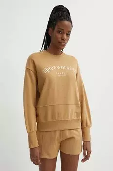 Хлопковая толстовка Casall, коричневый