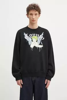 Хлопковая толстовка County Angel Boxy Crewneck Black Multico Marcelo Burlon, черный