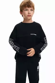 Хлопковая толстовка Desigual для мальчиков и девочек, черный