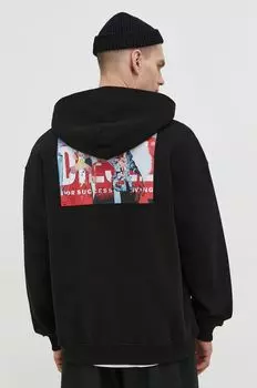 Хлопковая толстовка Diesel, черный