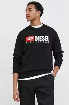 Хлопковая толстовка Diesel, черный