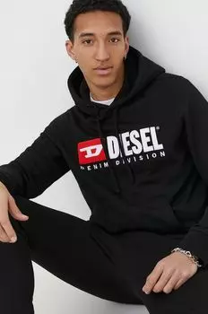 Хлопковая толстовка Diesel, черный