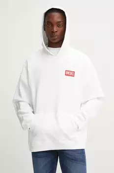 Хлопковая толстовка Diesel S-BOXT-HOOD-LAB, белый