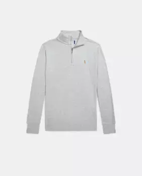 Хлопковая толстовка для мальчика с полумолнией на половину длины Polo Ralph Lauren, серый