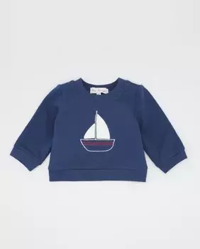 Хлопковая толстовка для мальчика темно-синего цвета Fina Ejerique, темно-синий