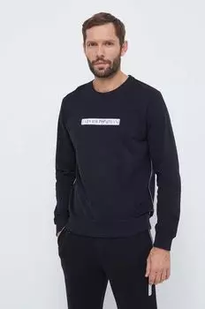 Хлопковая толстовка для отдыха Emporio Armani Underwear, черный