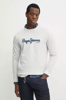 Хлопковая толстовка DORIAN CREW Pepe Jeans, серый