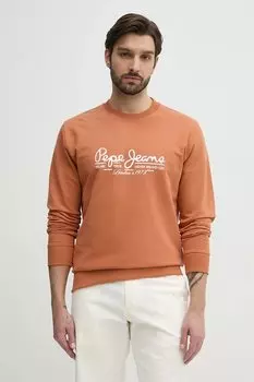 Хлопковая толстовка DUMAS CREW Pepe Jeans, оранжевый