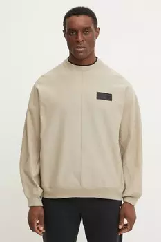 Хлопковая толстовка Ea7 Emporio Armani, бежевый