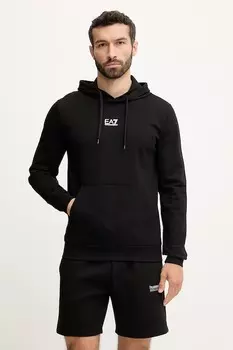 Хлопковая толстовка Ea7 Emporio Armani, черный