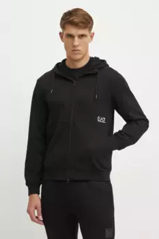 Хлопковая толстовка EA7 Emporio Armani, черный