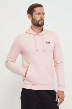 Хлопковая толстовка EA7 Emporio Armani, розовый