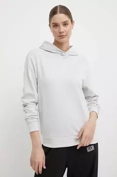 Хлопковая толстовка EA7 Emporio Armani, серый