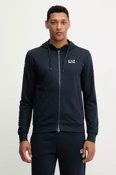 Хлопковая толстовка Ea7 Emporio Armani, синий
