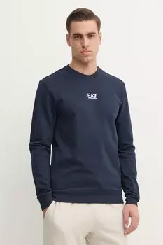 Хлопковая толстовка Ea7 Emporio Armani, темно-синий