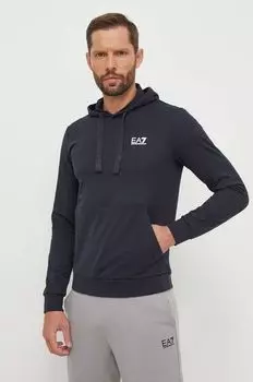 Хлопковая толстовка EA7 Emporio Armani, темно-синий