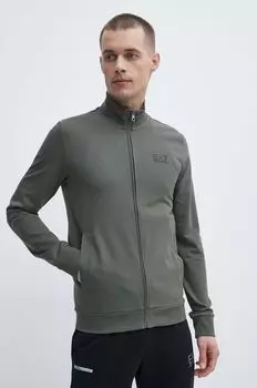 Хлопковая толстовка EA7 Emporio Armani, зеленый