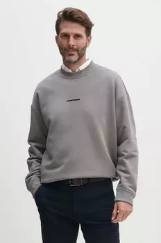 Хлопковая толстовка Emporio Armani, серый