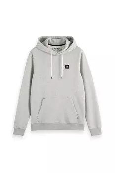 Хлопковая толстовка Essential 25935 с карманом-кенгуру Scotch & Soda, серый