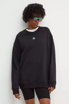 Хлопковая толстовка Essential Adidas Originals, черный