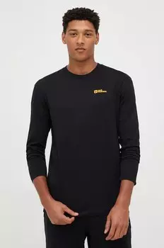 Хлопковая толстовка Essential Essential Jack Wolfskin, черный
