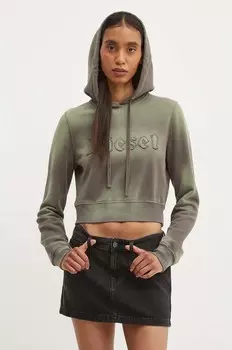 Хлопковая толстовка F-SLIMMY-HOOD-P1 Diesel, зеленый