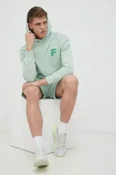 Хлопковая толстовка Fila, бирюзовый