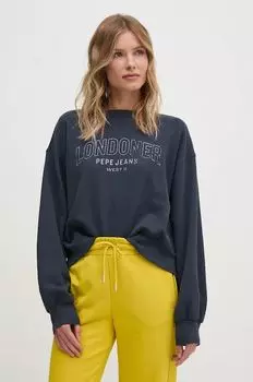 Хлопковая толстовка FIORELINA Pepe Jeans, темно-синий