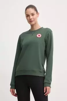 Хлопковая толстовка Fjallraven 1960 Свитер с логотипом, бирюзовый