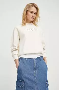 Хлопковая толстовка G-Star Raw, бежевый