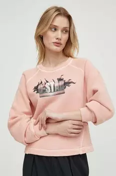 Хлопковая толстовка G-Star Raw, розовый