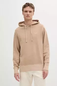 Хлопковая толстовка Gant, бежевый