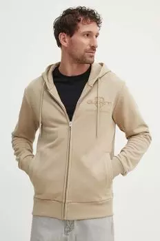 Хлопковая толстовка Gant, бежевый