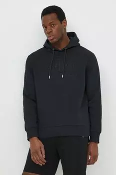 Хлопковая толстовка Gant, черный