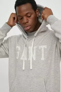 Хлопковая толстовка Gant, серый