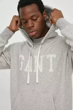 Хлопковая толстовка Gant, серый