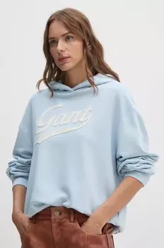 Хлопковая толстовка Gant, синий