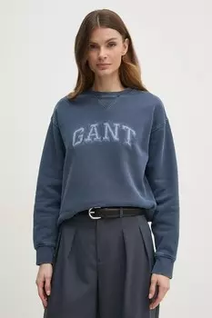 Хлопковая толстовка Gant, синий