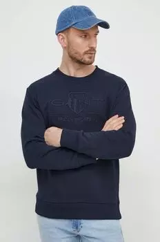 Хлопковая толстовка Gant, темно-синий
