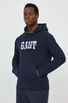 Хлопковая толстовка Gant, темно-синий